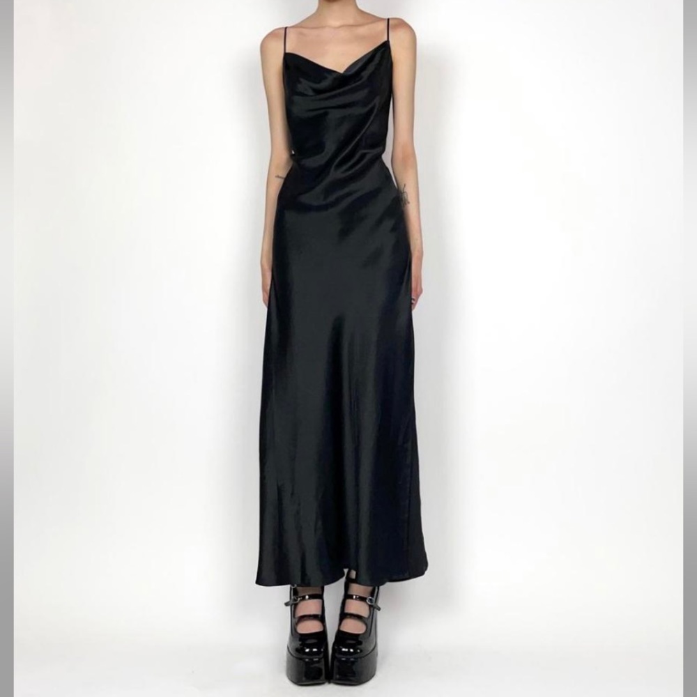 Vintage 90’s 100% Silk Slip Dress Y2K Silk Dress - Picture 16 of 16